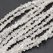 Chips Natural Quartz Crystal Beads Strands, 3~8x3~12x3~5mm, Hole: 1mm, about 32 inch(X-G-N0164-30)