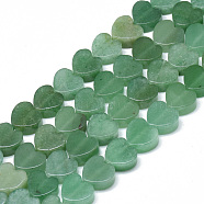 Natural Green Aventurine Bead Strands, Heart, 10x10x5mm, Hole: 1.5mm, about 40pcs/strand, 14.5 inch(X-G-T074-13)