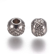 304 Stainless Steel Beads, Rondelle, Stainless Steel Color, 4x3.5mm, Hole: 1.5mm(STAS-E482-25P)