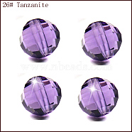 Imitation Austrian Crystal Beads, Grade AAA, Faceted, Round, Medium Purple, 6mm, Hole: 0.7~0.9mm(SWAR-F079-6mm-26.1)