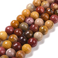Natural Mookaite Beads Strands, Faceted(128 Facets), Round, 10mm, Hole: 1.2mm, about 38pcs/strand, 14.96''(38cm)(G-E571-18C)