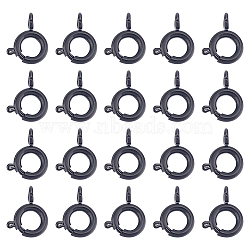 20Pcs 304 Stainless Steel Smooth Surface Spring Ring Clasps, Electrophoresis Black, 6x1.5mm, Hole: 1.8mm(STAS-UN0040-96EB)