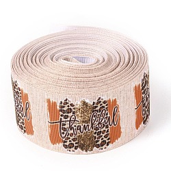 Polyester Grosgrain Ribbon, Single Face Printed Pattern, for DIY Handmade Craft, Festival Party, Gift Decoration , Wood Grain Pattern, 1-1/2 inch(38mm), 10 yards/roll(9.14m/roll)(OCOR-I010-05E)