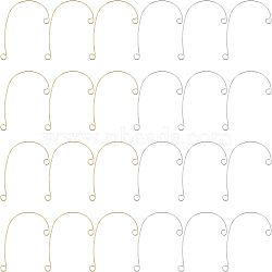 40Pcs 2 Colors 316 Stainless Steel Ear Cuff Findings, Climber Wrap Around Non Piercing Earring Findings with 2 Loop, Golden & Stainless Steel Color, 59x37x0.5mm, Hole: 4mm, 20pcs/color(STAS-UN0037-75)