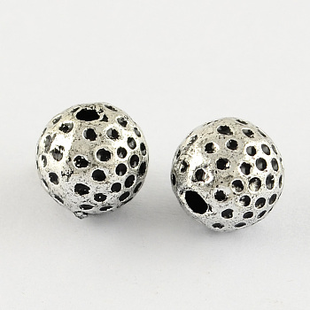 Antique Acrylic Beads, Round, Antique Silver Plated, 8mm, Hole: 2mm, about 1935pcs/500g