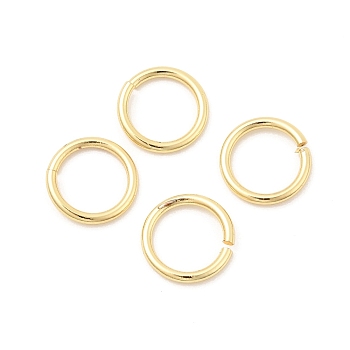 Brass Open Jump Rings, Round, Lead Free & Cadmium Free, Long-Lasting Plated, Rack Plating, Real 18K Gold Plated, 15 Gauge, 10x1.2mm, Inner Diameter: 7.5mm