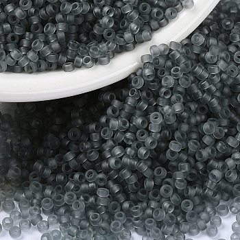 MIYUKI Round Rocailles Beads, Japanese Seed Beads, 15/0, (RR152F) Matte Transparent Gray, 15/0, 1.5mm, Hole: 0.7mm, about 5555pcs/10g