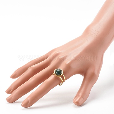 Natural & Synthetic Mixed Gemstones Cuff Ring(RJEW-JR00366)-5
