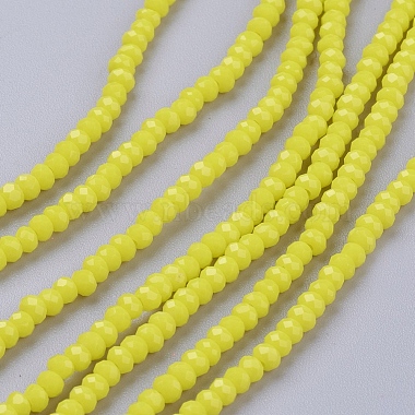 3mm Yellow Flat Round Glass Beads