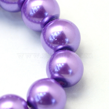 Baking Painted Pearlized Glass Pearl Round Bead Strands(X-HY-Q003-6mm-27)-3
