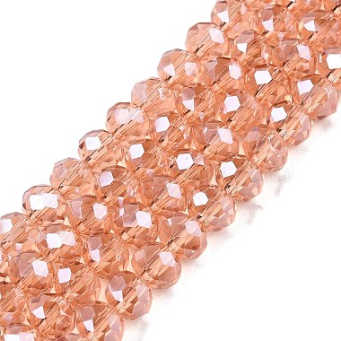 Salmon Rondelle Glass Beads