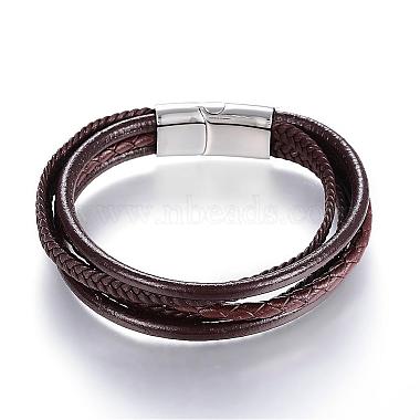 кожаный шнур многожильных браслеты(BJEW-K141-29B)-2