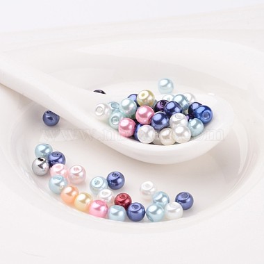 Dyed Glass Pearl Round Beads(X-HY-A002-4mm-M)-3