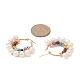 Natural & Synthetic Mixed Gemstone & Pearl Beaded Hoop Earrings(EJEW-JE05233)-3