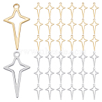120Pcs 2 Colors 201 Stainless Steel Pendants, Hollow Star Charms, Golden & Stainless Steel Color, 16.5x9x0.5mm, Hole: 1.2mm, 60pcs/color(STAS-HY0001-73)