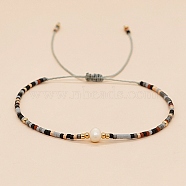 Glass Imitation Pearl & Seed Braided Bead Bracelets, Adjustable Bracelet, Colorful, 11 inch(28cm)(WO2637-03)