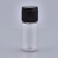 PET Plastic Empty Flip Cap Bottles, with Black PP Plastic Lids, for Travel Liquid Cosmetic Sample Storage, White, 2.3x5.65cm, Capacity: 10ml(0.34 fl. oz).(MRMJ-K002-A07)