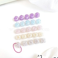 Transparent Crackle Acrylic European Beads, Large Hole Beads, Cube, Mixed Color, 24.5x24.5x20mm, Hole: 4mm(TACR-F008-07)