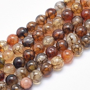 Natural Dragon Veins Agate Beads Strands, Round, 6mm, Hole: 0.8mm, about 63pcs/strand, 15.7 inch(G-K256-62-6mm)