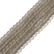 Transparent Glass Beads Strands, Faceted, Frosted, Rondelle, Light Grey, 4mm, Hole: 1mm(X1-EGLA-A034-T4mm-MD16)