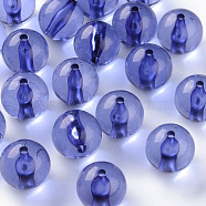 Transparent Acrylic Beads, Round, Medium Slate Blue, 20x19mm, Hole: 3mm, about 111pcs/500g(MACR-S370-A20mm-752)