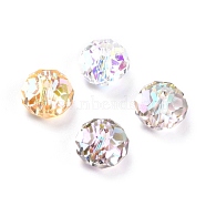 Glass Imitation Austrian Crystal Beads, AB Color Plated, Faceted, Flat Round, Mixed Color, 8x5.5mm, Hole: 1.5mm(GLAA-O022-01)