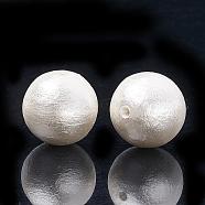 Compressed Cotton Pearl Beads, Eco-Friendly, Dyed, Round, White, 16~16.5mm, Hole: 1.5mm(X-WOVE-S114-16mm-13)