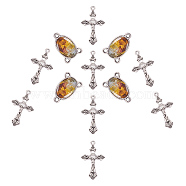DIY Pendant Making, with Tibetan Silver Crucifix Cross Pendants and Alloy Links, Rosary Center Pieces, Chandelier Components, Oval, Easter, Mixed Color, 23x15x4mm, Hole: 2mm, 20pcs/set(DIY-PH0019-62)