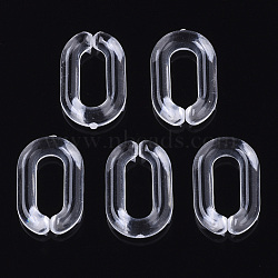 Transparent Acrylic Linking Rings, Quick Link Connectors, For Jewelry Cable Chains Making, Oval, Clear, 15x9x3mm, Inner Diameter: 3.5x9mm(X-TACR-R147-02F)