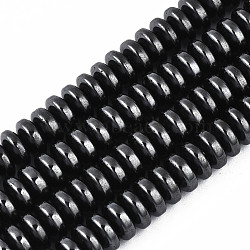 Non-Magnetic Synthetic Hematite Beads Strands, Rondelle, Black, 6.5x3mm, Hole: 1mm, about 137~139pcs/strand, 15.55~15.75 inch(39.5~40cm)(G-Q529-1)