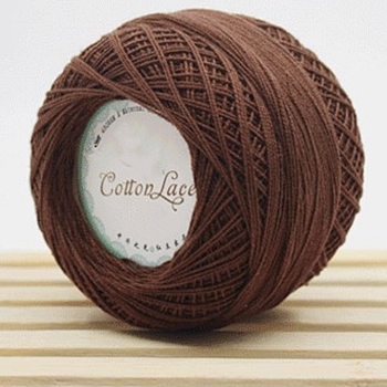 45g Cotton Size 8 Crochet Threads, Embroidery Floss, Yarn for Lace Hand Knitting, Coconut Brown, 1mm