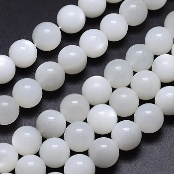 Natural White Moonstone Round Bead Strands, Grade AA, 14mm, Hole: 1mm, about 29pcs/strand, 15.5 inch