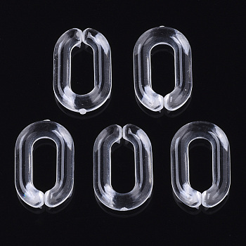 Transparent Acrylic Linking Rings, Quick Link Connectors, For Jewelry Cable Chains Making, Oval, Clear, 15x9x3mm, Inner Diameter: 3.5x9mm