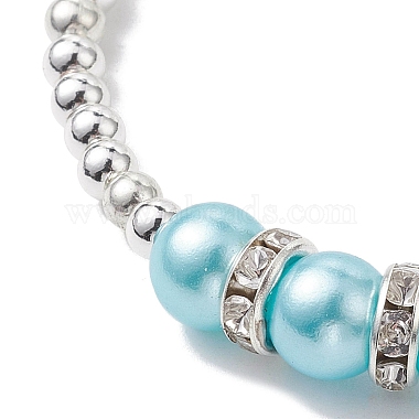 bracelet extensible en perles d'imitation en plastique abs et perles en laiton(BJEW-JB10155)-4