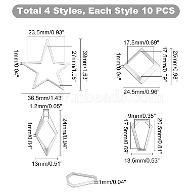 Unicraftale 30Pcs 3 Style 304 Stainless Steel Linking Rings(STAS-UN0018-36P)-6