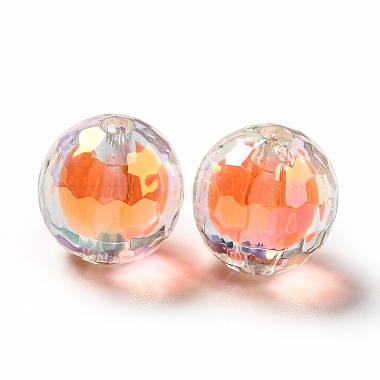 Two Tone UV Plating Rainbow Iridescent Acrylic Beads(TACR-D010-03B-04)-2