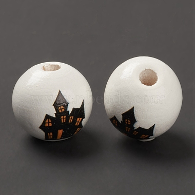 Halloween Printed Wood European Beads(WOOD-K008-05)-4