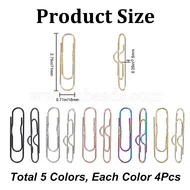 craspire 20шт. 5 цвета металлические зажимы для ручек для блокнота(AJEW-CP0005-66)-2