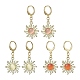 3 Pair 3 Color Alloy Sun Dangle Leverback Earrings with Cat Eye(EJEW-JE05587)-1