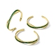Green Cubic Zirconia Criss Cross Open Cuff Bangle(BJEW-I307-03G)-4