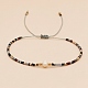bracelets de perles tressées en perles d'imitation de verre et graines(WO2637-03)-1
