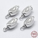 Rhodium Plated 925 Sterling Silver Cubic Zirconia Box Clasps(STER-F037-062P)-1