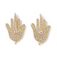 Brass Micro Pave Clear Cubic Zirconia Connector Charms(KK-E068-VC077)-2