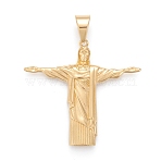 Easter 304 Stainless Steel Big Pendants, Jesus, Golden, 49x52.5x7mm, Hole: 8x11mm(STAS-I163-002G)