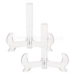 Acrylic Storage Holder Rack, Music Album Display Easels, for Music Lovers, Clear, 10.75x10.75x14.95cm, 2 sets/box(ODIS-FG0001-57B)