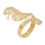 304 Stainless Steel Rings for Women, Sea Horse, Real 18K Gold Plated, US Size 7 1/4(17.5mm)(RJEW-A049-08G)