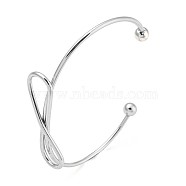 304 Stainless Steel Cuff Bangles, Infinite Wire Wrap Bangle, Stainless Steel Color, Inner Diameter: 2x2-1/2 inch(4.95x6.5cm)(BJEW-K238-14P)