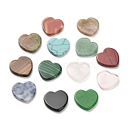 Natural & Synthetic Mixed Gemstone Cabochons, Heart, 14x14x1.5~2mm(G-M424-13)