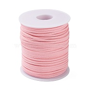 45M Faux Suede Cord, Faux Suede Lace, Pink, 2~2.5x1.5~2mm, about 50 Yards(45m)/Roll(LW-M003-03)