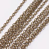 Iron Cable Chains, Unwelded, with Spool, Oval, Antique Bronze, 3x2mm, about 305.11 Feet(93m)/roll(CH-L001-05AB)
